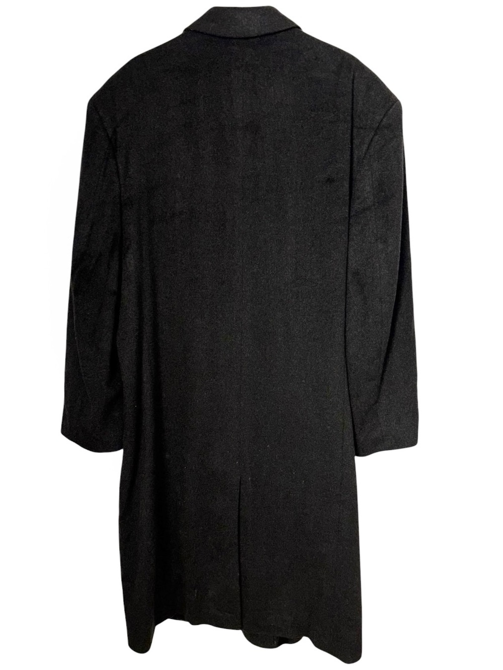 Vintage Mark Shale Long Overcoat Black Cashmere Wool Luxury Top Coat Men’s 46L - Picture 9 of 9